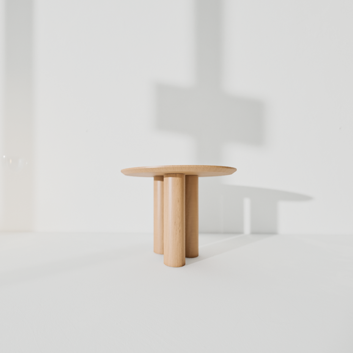Mesa lateral artesanía madera