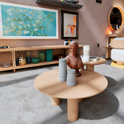 Mesa de centro artesanía madera